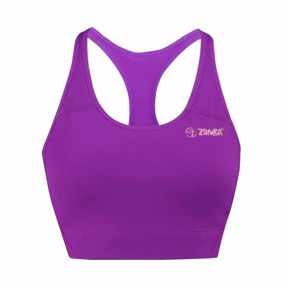 NWT Zumba Fitness Dance Racerback Sports Bra M Purple Convention 💃 - Picture 3 of 10
